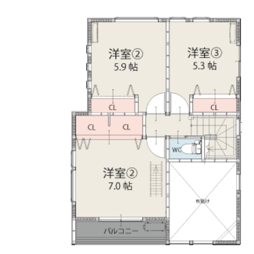 2階間取り図のイメージ
